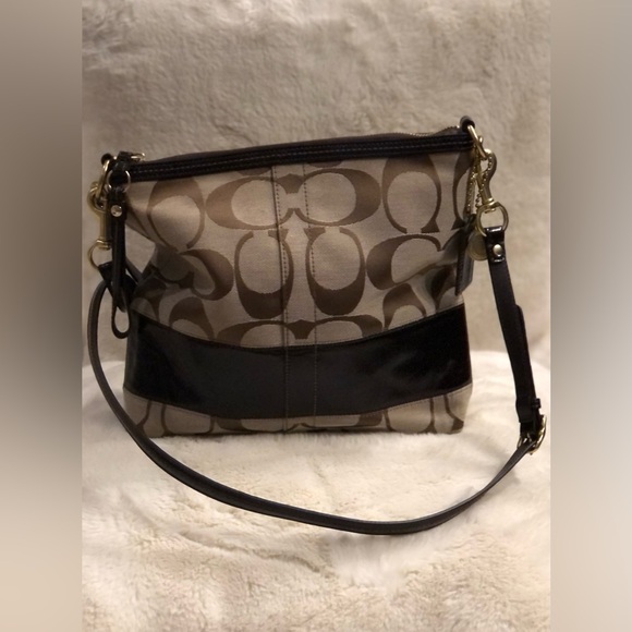 Coach Handbags - Sale! Like New! Auth Coach Brown Signature Canvas Print Leather Strap Hand Bag